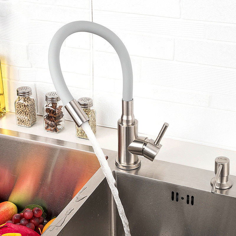 De flexibele Kleurrijke van de de Keukentapkraan van het Slang Enige Handvat Mixer Chrome 360 Wartel