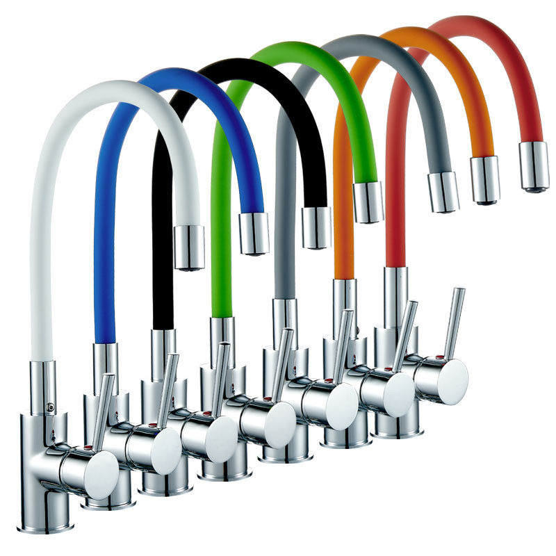 De flexibele Kleurrijke van de de Keukentapkraan van het Slang Enige Handvat Mixer Chrome 360 Wartel