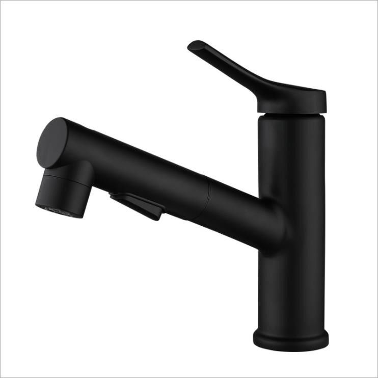 SUS304 het roestvrije staal trekt Enige het Bassinmixer van het Gaten Enige Handvat in Matte Black-Sn terug