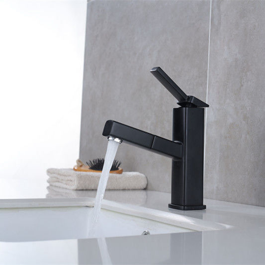 Het messing trekt van het het Gaten Enige Handvat van 360°Swivel Enige het Bassinmixer in Matte Black terug