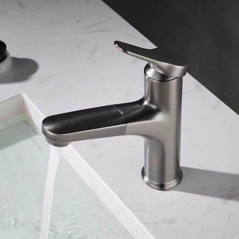 Moderne het messing trekt van het het Gaten Enige Handvat van 360°Swivel Enige het Bassinmixer in Chrome Matte Black Grey terug