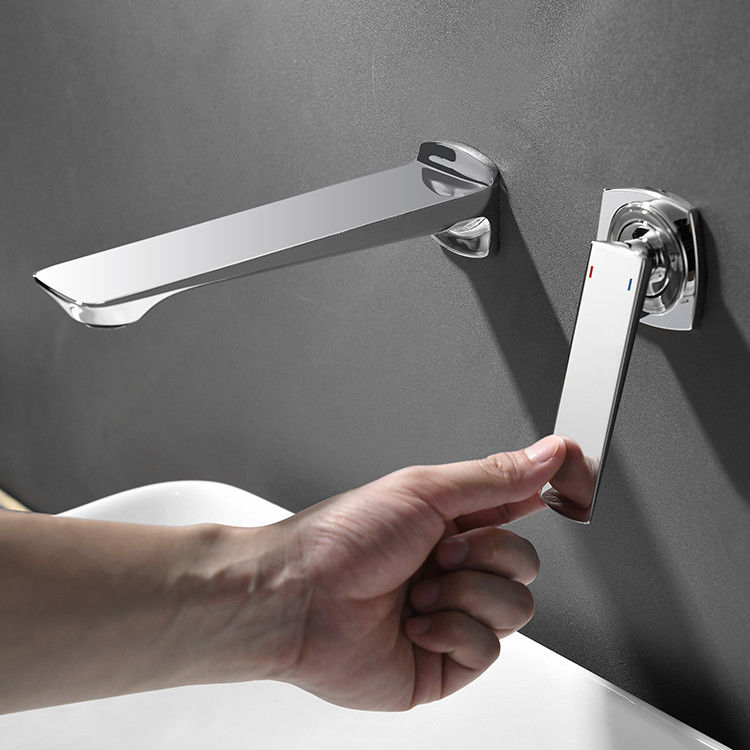 Zette de messings Moderne Muur de Enige Mixer van het Handvatbassin in Matte Black Chrome Gold Grey op