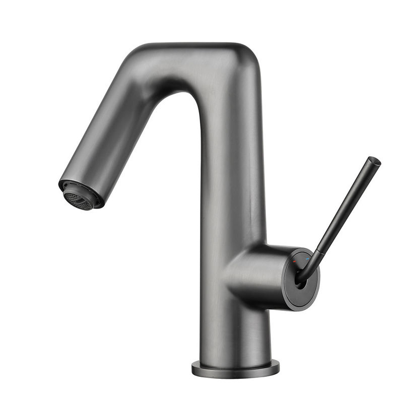 Mixer van het het Handvatbassin van het messings de Moderne Enige Gat Enige in Chrome Matte Black Gold Grey