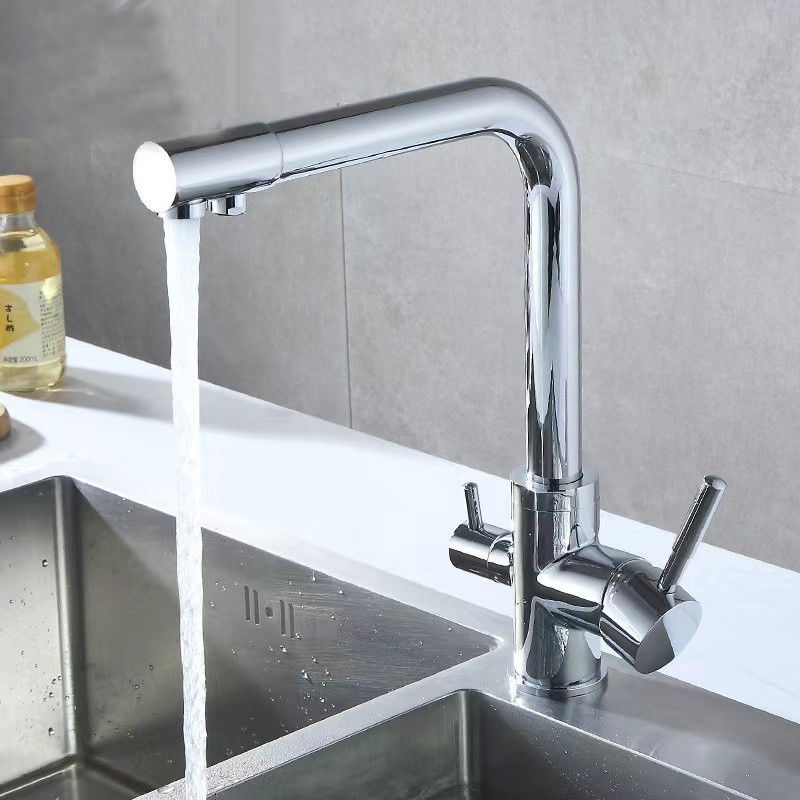 Dual Handle Torneira Da Cozinha Messing Mixer Keukenkraan Sleutel Griferia Para Cocina Voor Keuken