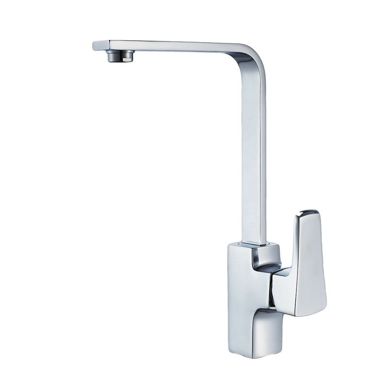 2023 Modern Single Hole Pools zware vierkant gegoten mixer kraan zwart Messing keuken kraan